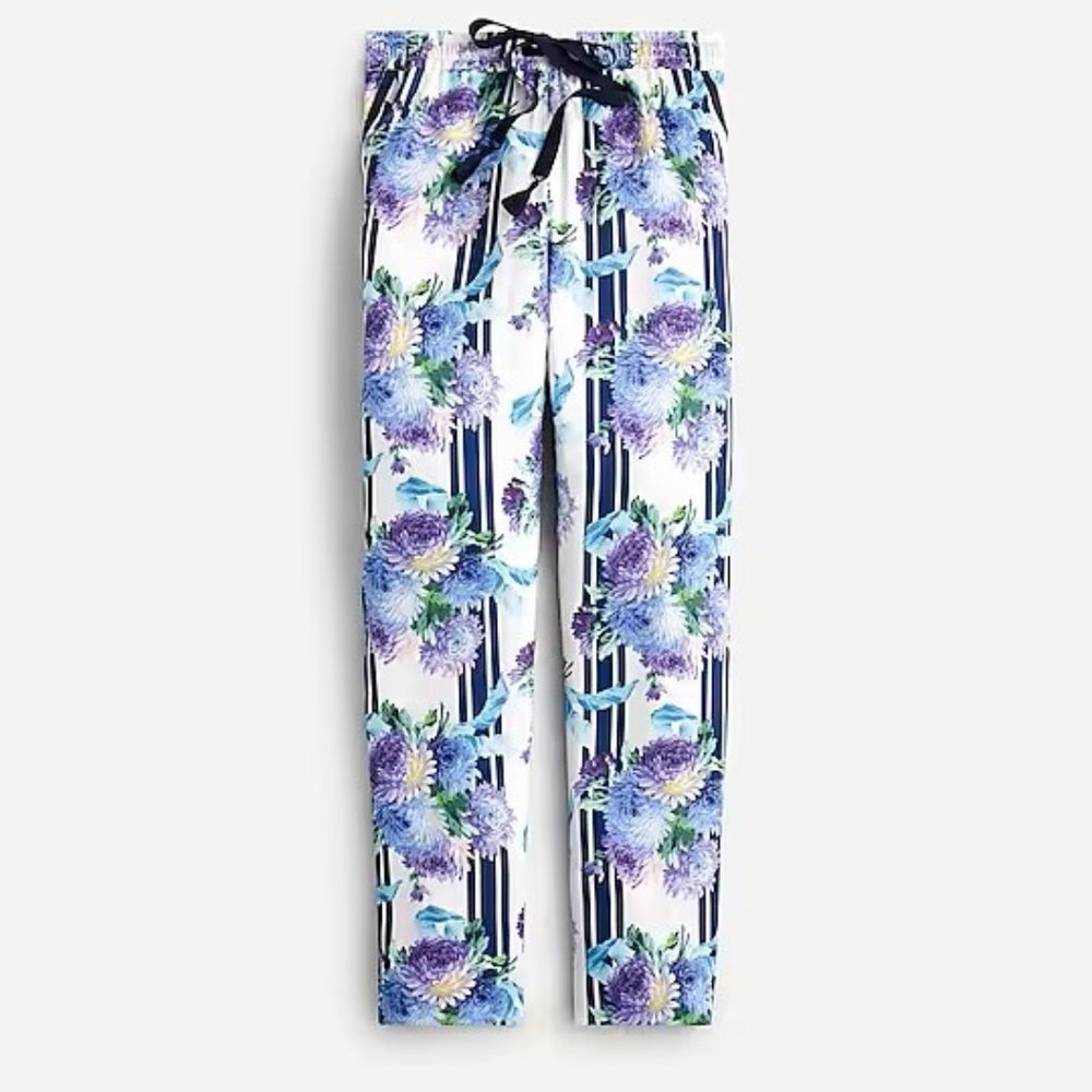 J.Crew Drapey pull-on pant in vintage floral stripe